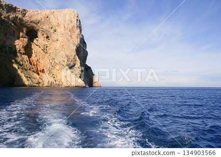 Cape Nao in Mediterranean Sea Spain on blue summer day 134903566