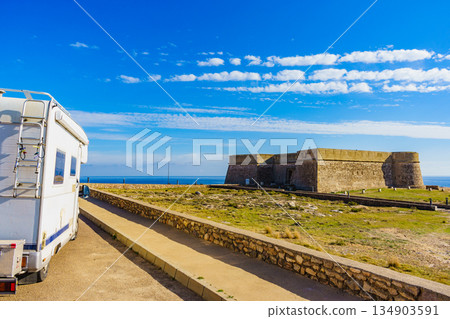 Caravan at old guards castle, Almeria Spain Caravan at old guards castle, Almeria Spain 134903591