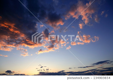blue red sunset sky background 134903654