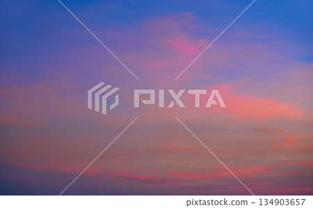 Sunset clouds in orange and blue 134903657