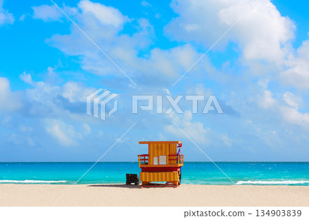 Miami beach baywatch tower South beach Florida Miami beach baywatch tower South beach Florida 134903839