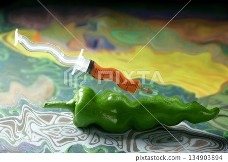 Green pepper syringe 134903894