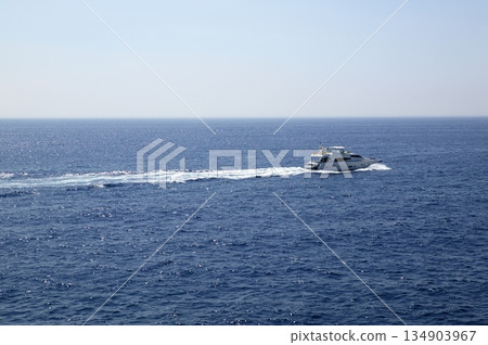 Yacht, boat cruising mediterranean sea 134903967