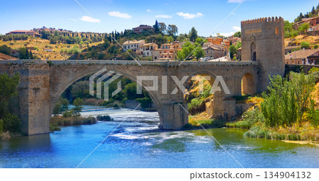 Tajo river in toledo city bridge of Spain Tajo river in toledo city bridge of Spain 134904132