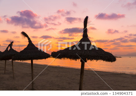 Majorca El Arenal sArenal beach sunset near Palma Majorca El Arenal sArenal beach sunset near Palma 134904371