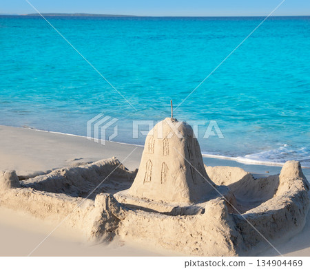 tropical beach with castle tropical beach with castle 134904469