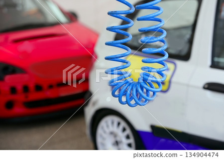 Car competition races training day  134904474