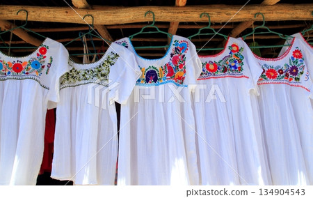 chiapas mayan white dress embroided flowers chiapas mayan white dress embroided flowers 134904543