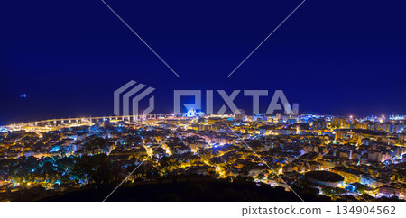 Aerial night Santa Cruz de Tenerife Canary Islands Aerial night Santa Cruz de Tenerife Canary Islands 134904562