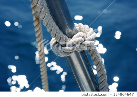 marine knot detail stainless steel boat railing marine knot detail stainless steel boat railing 134904647