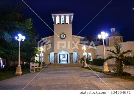 Puerto Morelos night church Mayan Riviera Puerto Morelos night church Mayan Riviera 134904671