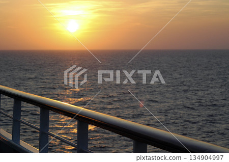 spectacular sunset in the Mediterranean Sea spectacular sunset in the Mediterranean Sea 134904997