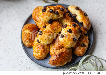 Freshly baked golden cranberry scones Freshly baked golden cranberry scones 134905015