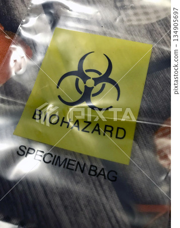 used specimen bag used for pear discarded covid antigen test materials 134905697