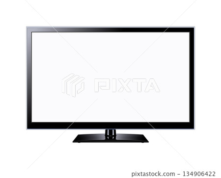 LED tv television screen blank on white background 134906422