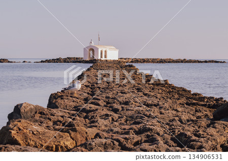 St Nicholas chapel Agios Nikolaos Georgioupolis seagull moment St Nicholas chapel Agios Nikolaos Georgioupolis seagull moment 134906531
