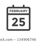 February 25 Calendar Day or Calender Date for Deadlines or Appointment 134906746