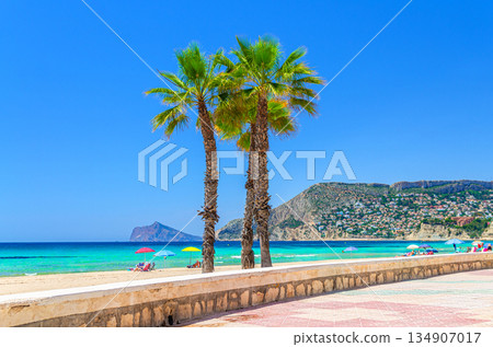 Calpe town sandy beach 134907017
