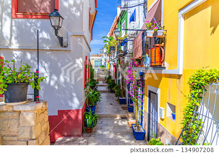 Alicante old town Barrio de Santa Cruz neighborhood Alicante old town Barrio de Santa Cruz neighborhood 134907208