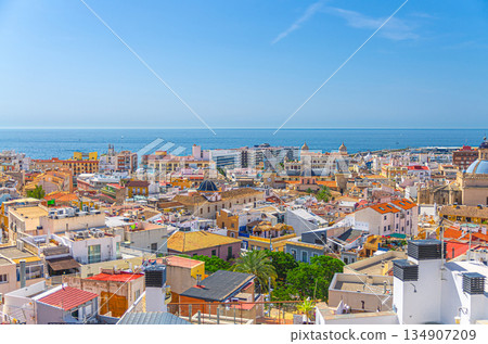 Aerial panoramic view of old town Alicante Aerial panoramic view of old town Alicante 134907209