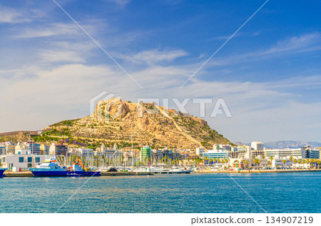 Old town Alicante city centre Casco Antiguo, Port of Alicante Puerto de Alicante harbor Old town Alicante city centre Casco Antiguo, Port of Alicante Puerto de Alicante harbor 134907219