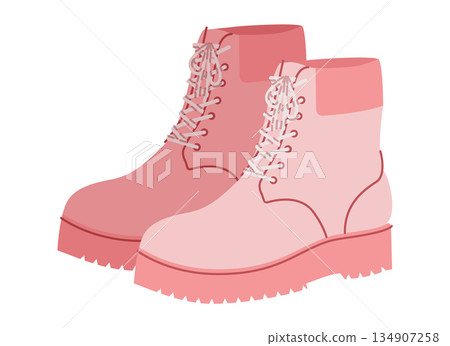 Pink chunky lace ankle boot women flat pair. Padded collar with lug tread for reception, gala, sophisticated evening 134907258