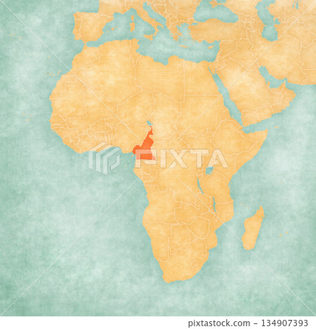 Map of Africa - Cameroon 134907393