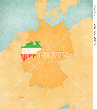 Map of Germany - North Rhine-Westphalia 134907408