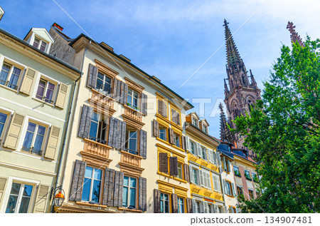 old town Mulhouse city historic centre old town Mulhouse city historic centre 134907481