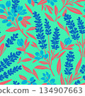 Textile digital flower seamless digital print design. Vector illustration 134907663