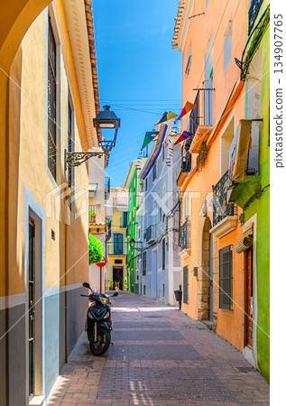 Villajoyosa old town with typical colorful houses 134907765