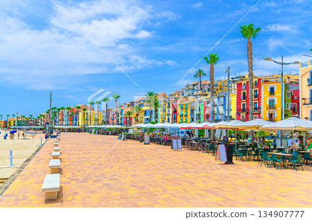 Villajoyosa old town with typical colorful houses 134907777