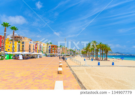 Villajoyosa old town with typical colorful houses Villajoyosa old town with typical colorful houses 134907779