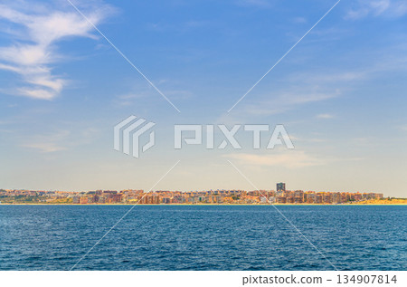 Costa Blanca White coast Mediterranean Sea water Bahia Alicante bay 134907814