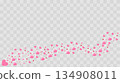 Flying pink and red hearts. March 8 concept Valentine's Day love, romance, spring season 134908011