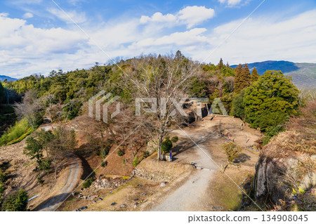 Scenery around Naegi Castle ruins in late autumn Scenery around Naegi Castle ruins in late autumn 134908045