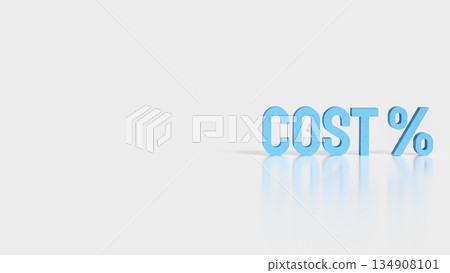 Business Cost Reduction Strategy with Percentage Symbol 3d render. 134908101