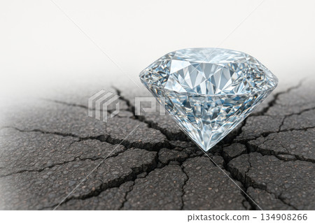 A diamond that split the asphalt. Space for text. 134908266