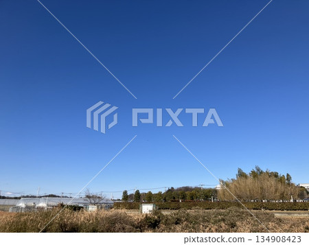 簡潔的晴朗天空背景 簡潔的晴朗天空背景 134908423