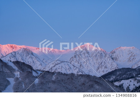 白馬三山 Morgenrot [從白馬大橋拍攝的照片] 134908816