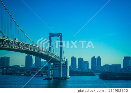 Waterfront buildings and Rainbow Bridge Waterfront buildings and Rainbow Bridge 134908850