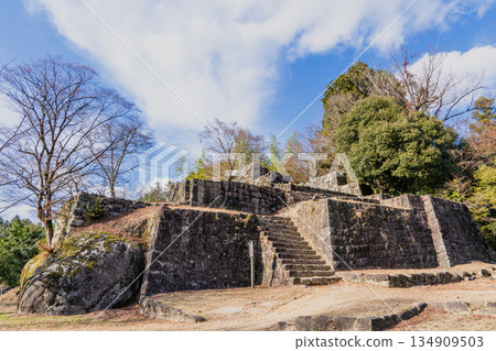 Scenery around Naegi Castle ruins in late autumn Scenery around Naegi Castle ruins in late autumn 134909503