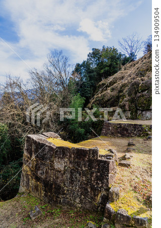 Scenery around Naegi Castle ruins in late autumn Scenery around Naegi Castle ruins in late autumn 134909504