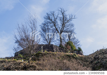 Scenery around Naegi Castle ruins in late autumn Scenery around Naegi Castle ruins in late autumn 134909508
