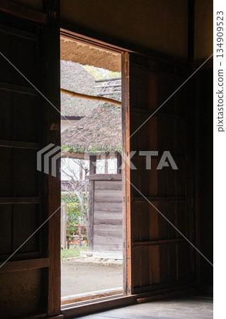 Thatched roof and shutters Thatched roof and shutters 134909523