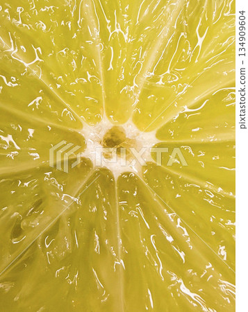 Macro Close-Up of Lemon Interior - Bright Yellow Citrus Fruit Texture Macro Close-Up of Lemon Interior - Bright Yellow Citrus Fruit Texture 134909604