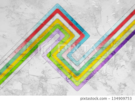 Colorful curved lines abstract geometric grunge background 134909753
