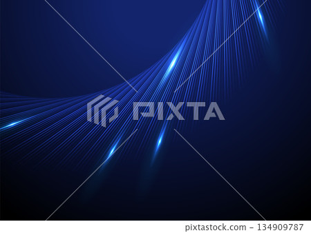 Dark blue minimal laser lines abstract glowing futuristic tech background 134909787