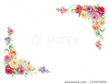 水彩玫瑰背景素材 134910000