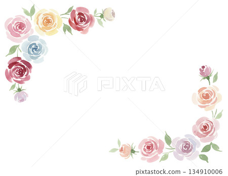 水彩玫瑰背景素材 134910006